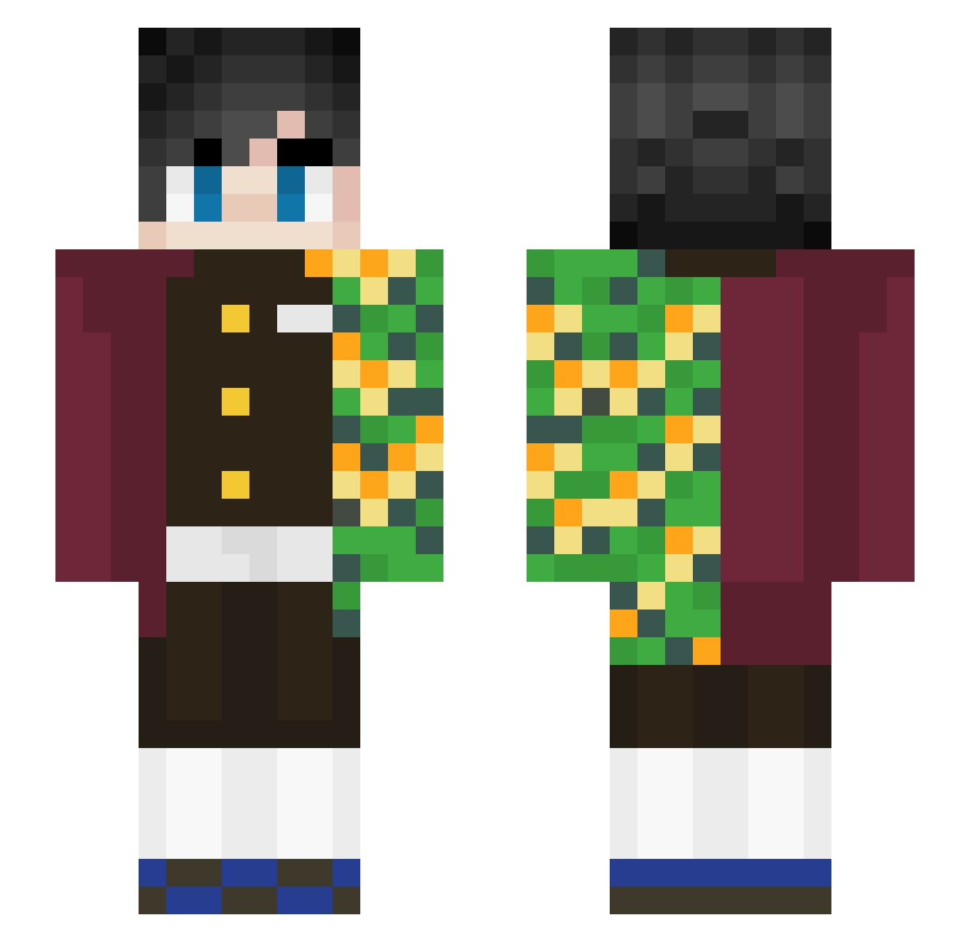 Clozapine_ Minecraft skin, front and back view