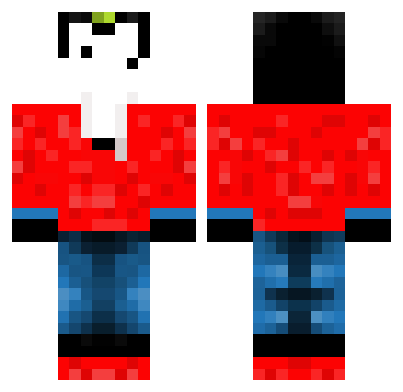 Rallies Minecraft skin, front and back view