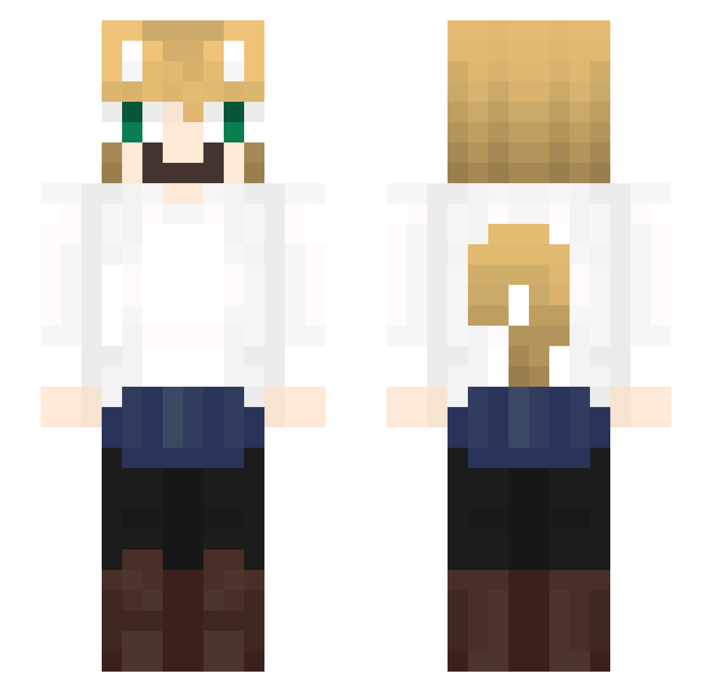 Mistu Minecraft skin, front and back view