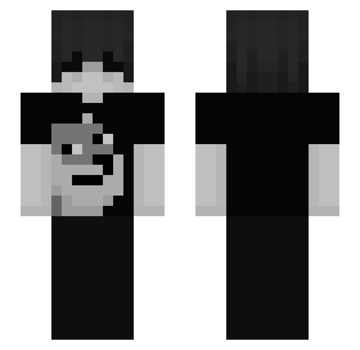 pacu Minecraft skin, front and back view