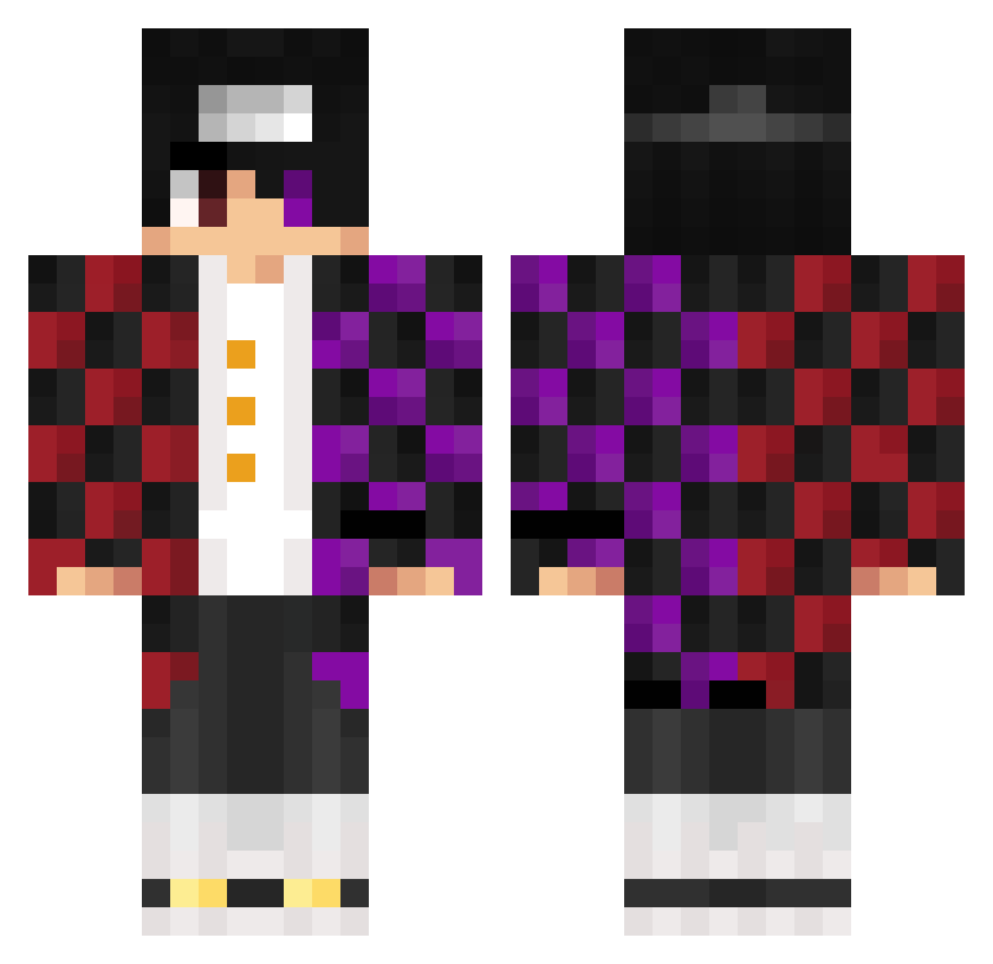 Tores Minecraft skin, front and back view