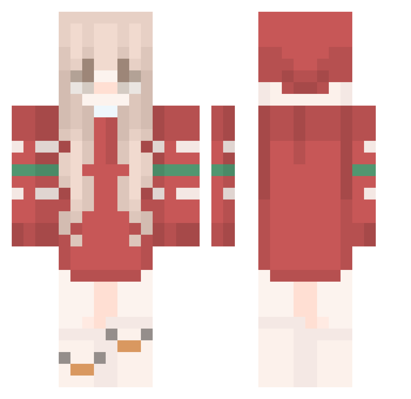 Speducated Minecraft skin, front and back view