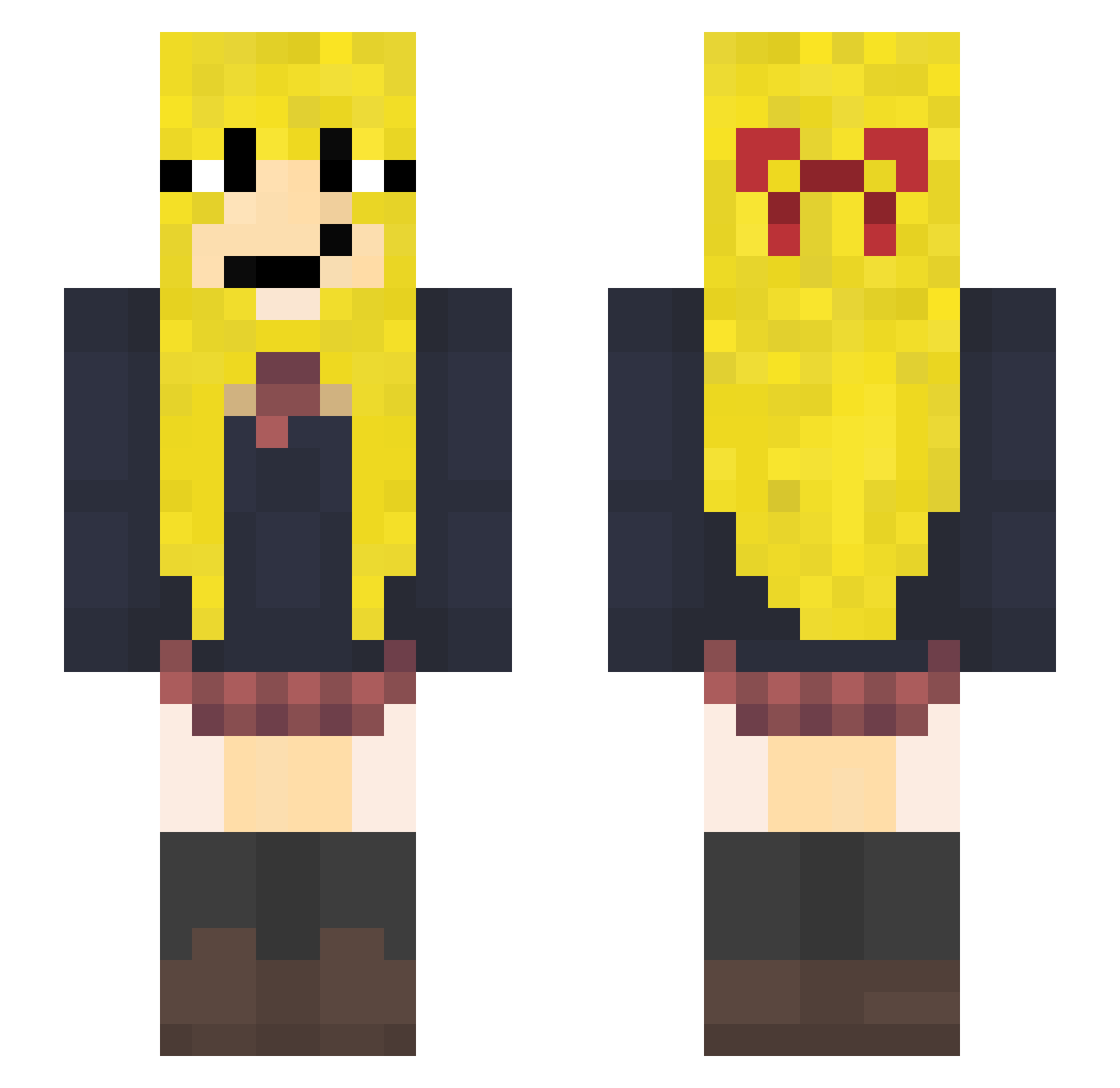 Vali1303 Minecraft skin, front and back view