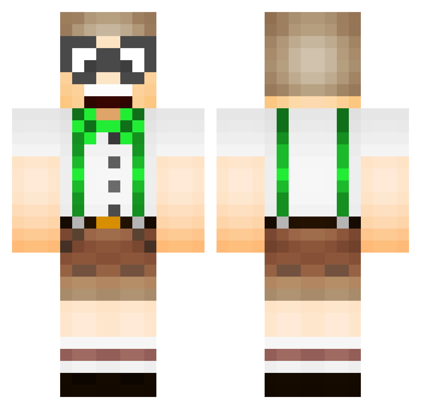 Weli Minecraft skin, front and back view