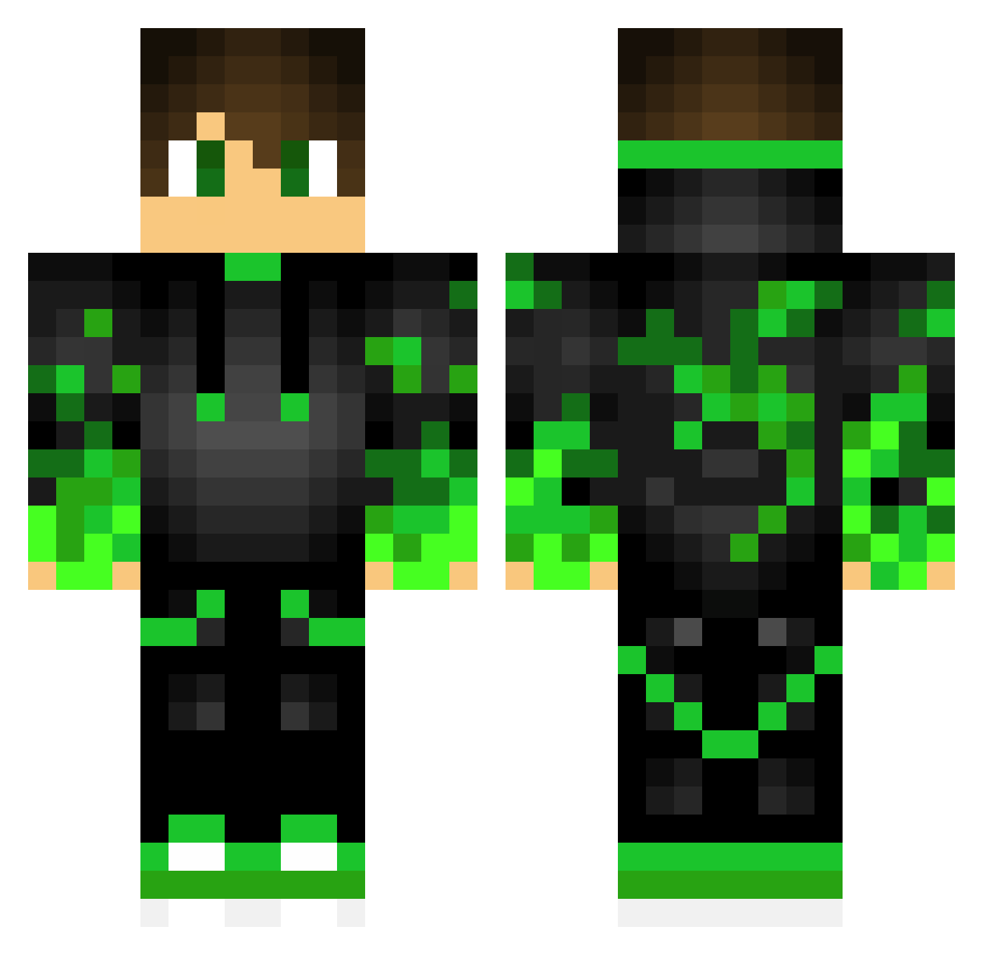 Zynexq Minecraft skin, front and back view