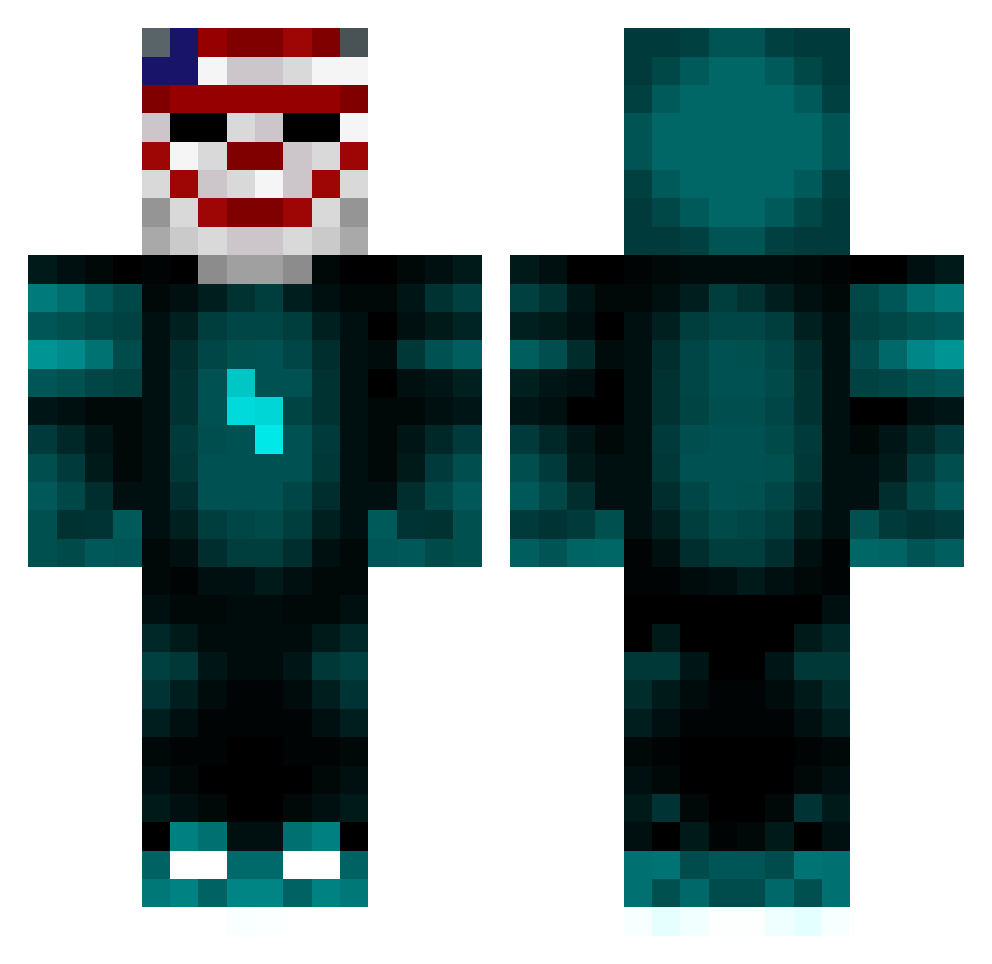 Brunotauz Minecraft skin, front and back view