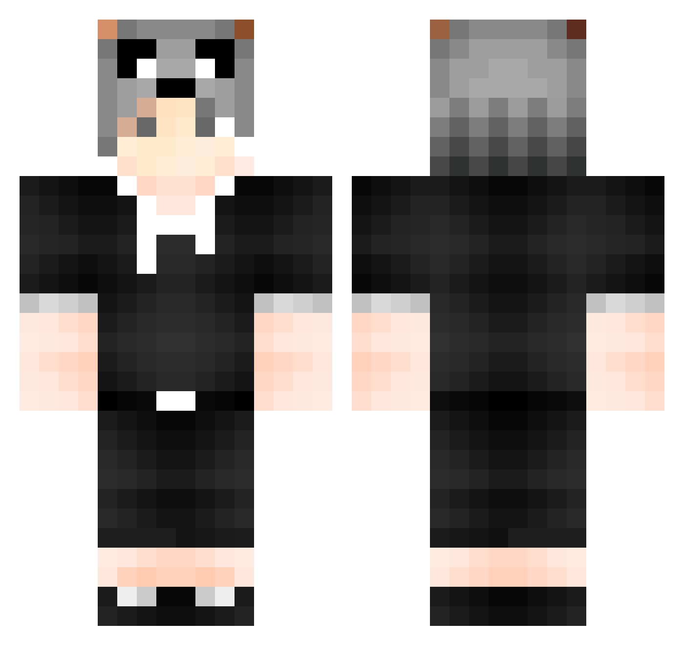 jackdconnor Minecraft skin, front and back view
