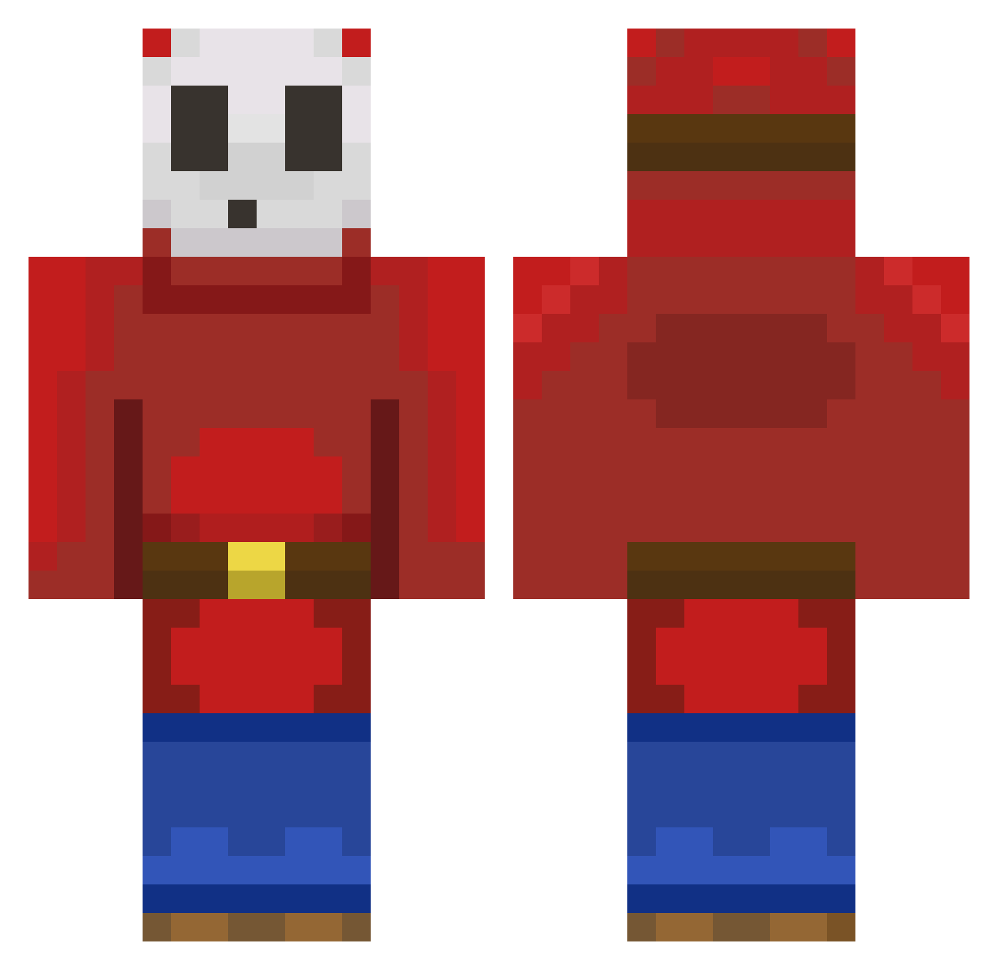 Simfelix02 Minecraft skin, front and back view