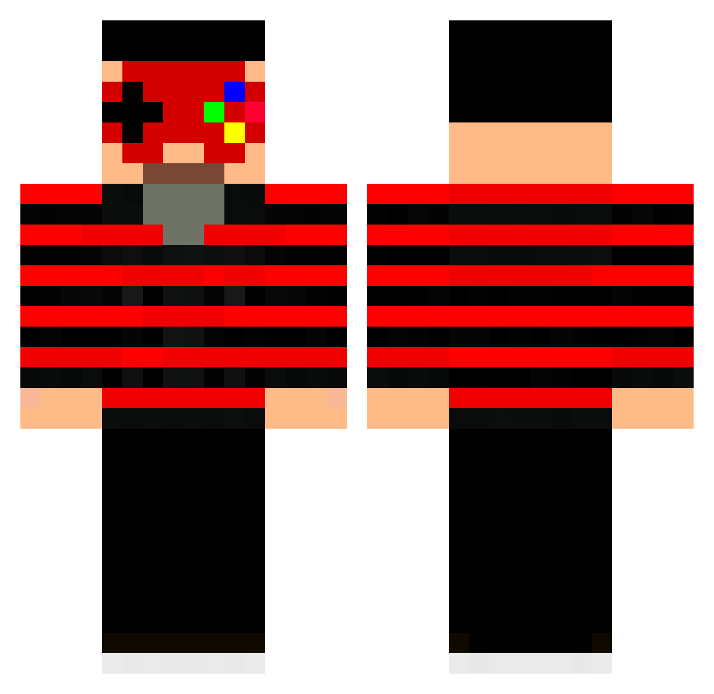 Commander_Geek Minecraft skin, front and back view