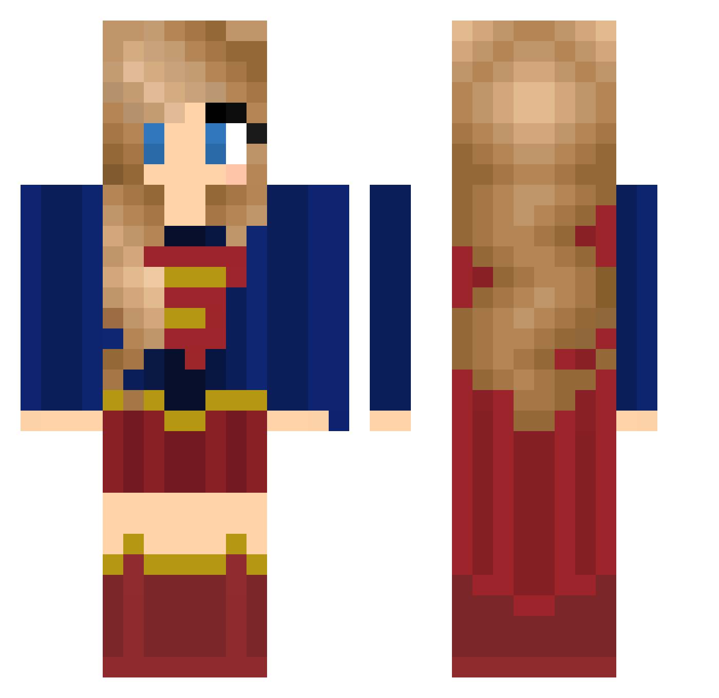 BEAUtox_ Minecraft skin, front and back view