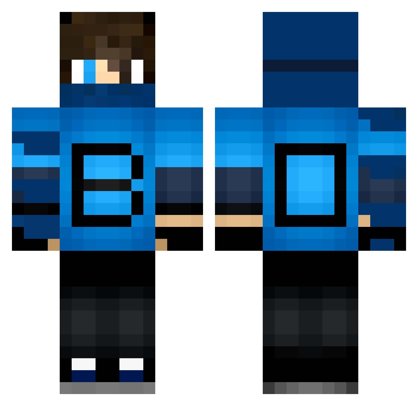 Stealers Minecraft skin, front and back view