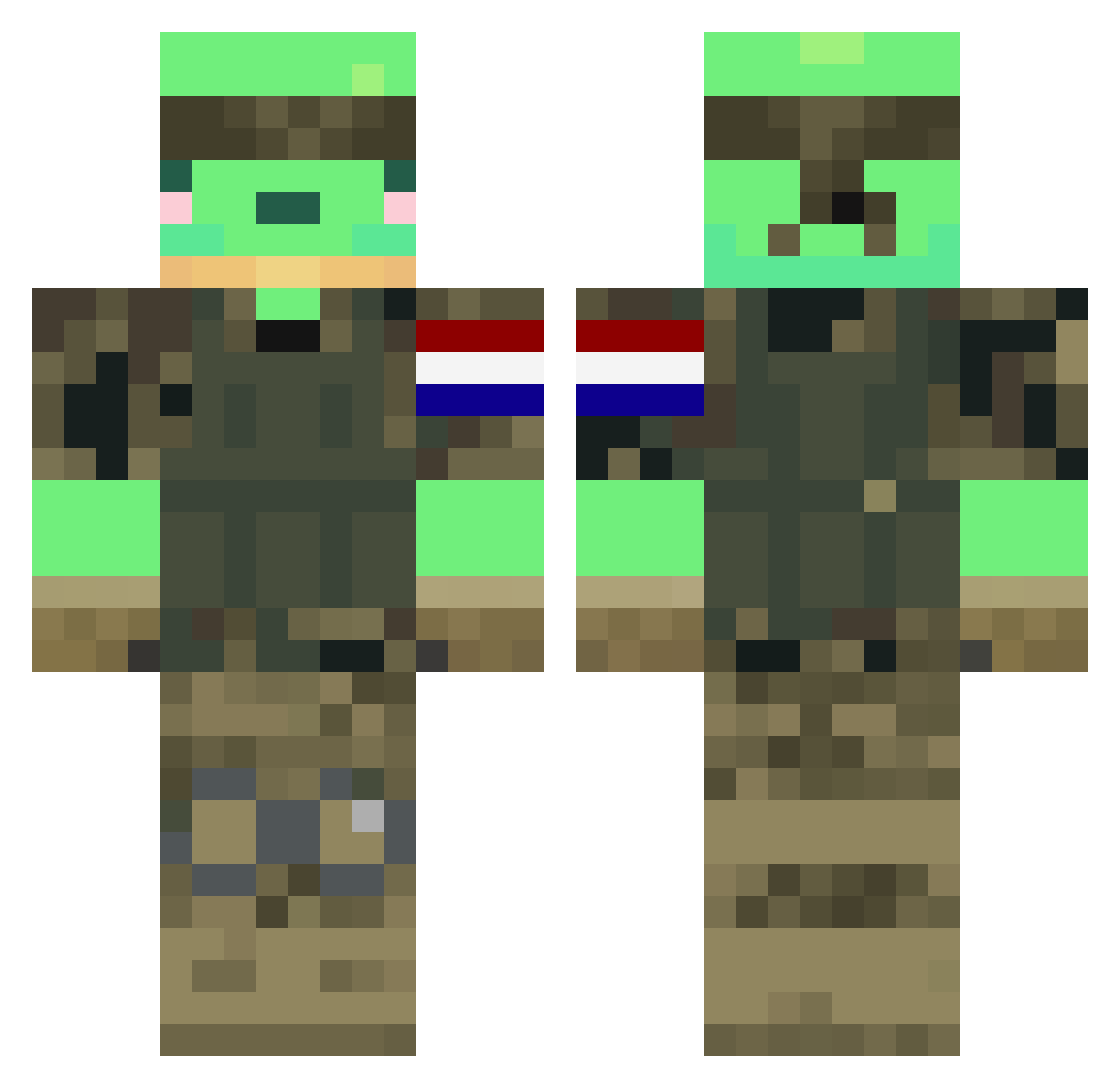 karumbe Minecraft skin, front and back view