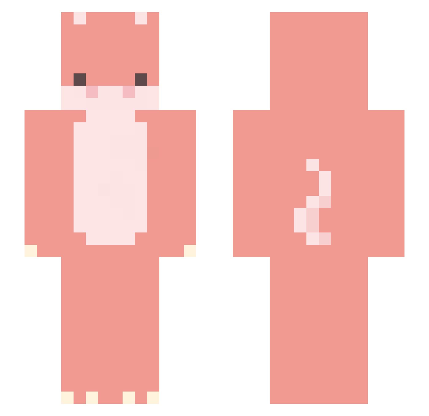 Jbase Minecraft skin, front and back view