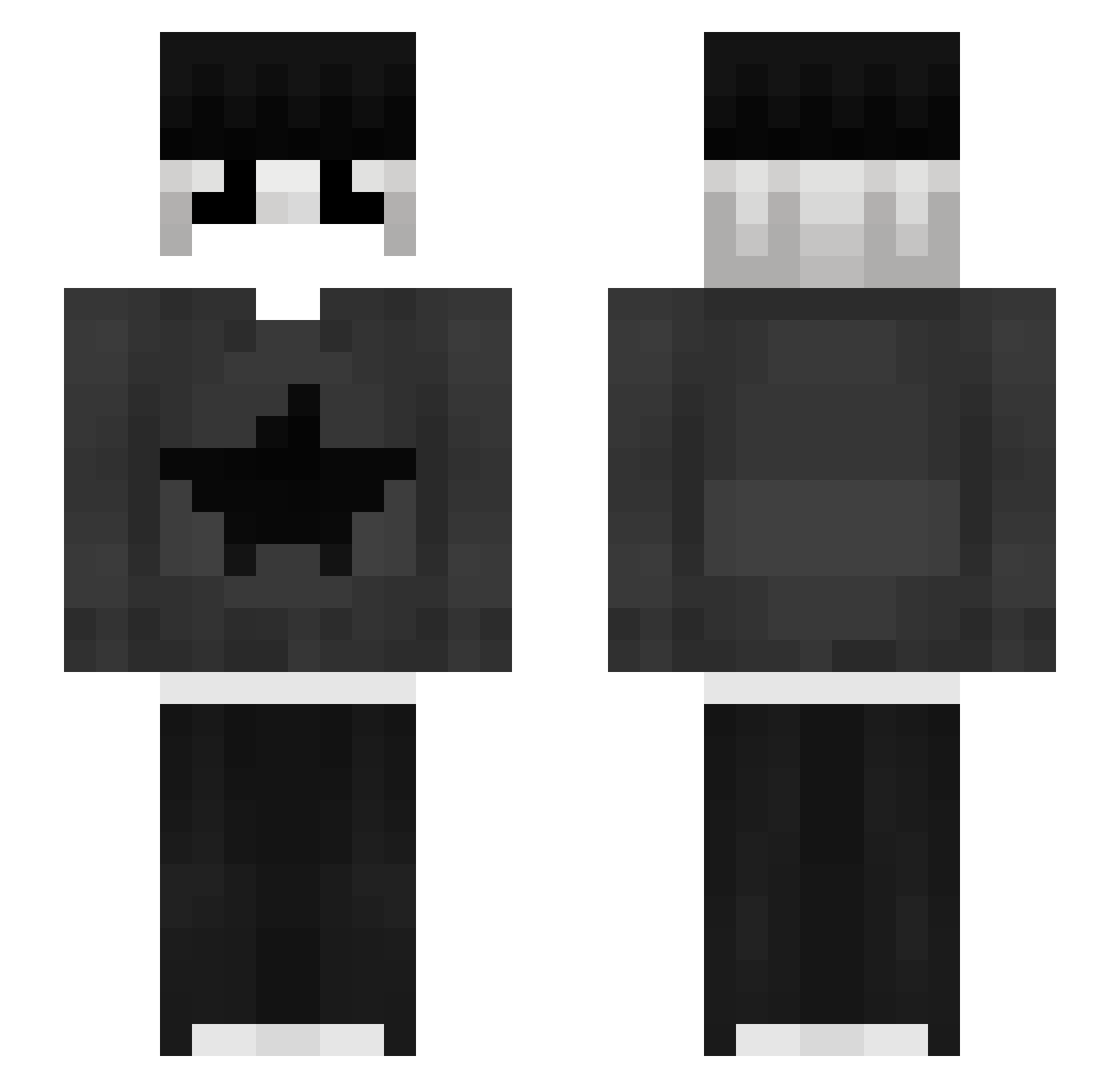Strutted Minecraft skin, front and back view