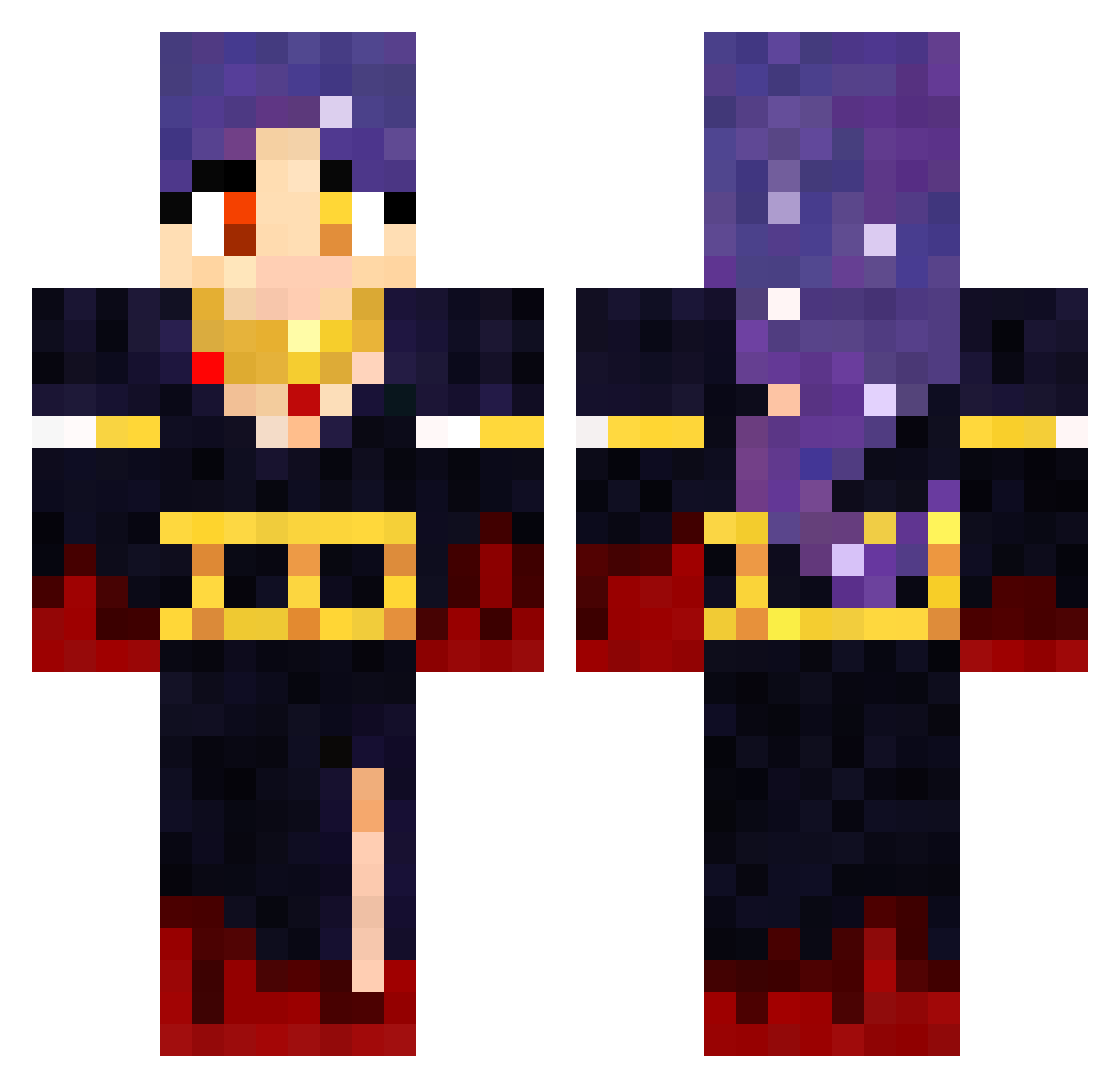 Elora Minecraft skin, front and back view