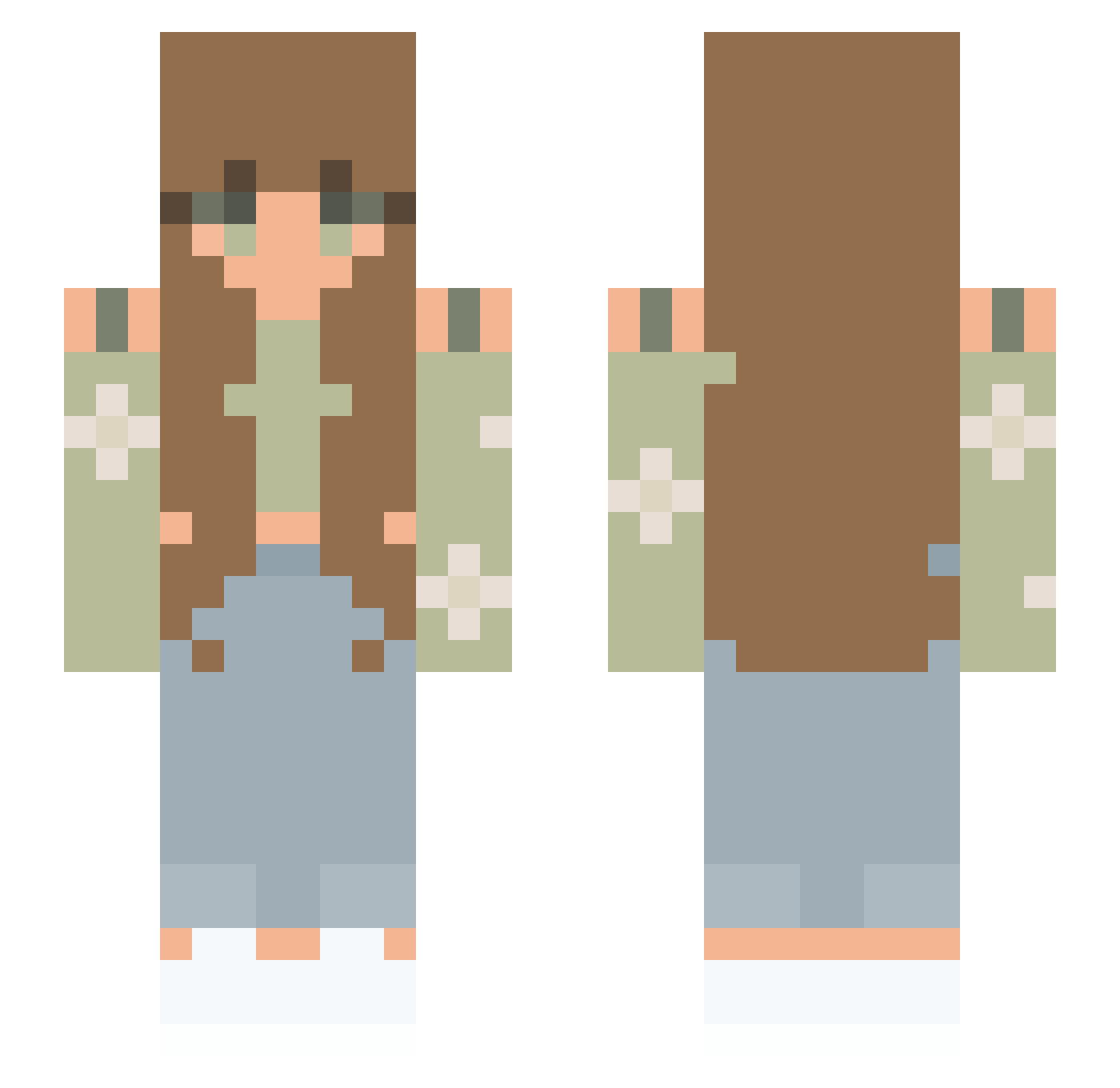 MarieARS Minecraft skin, front and back view