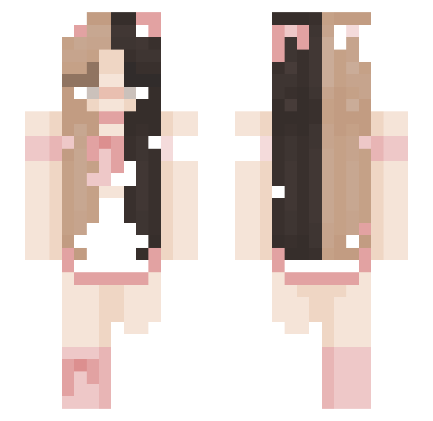 Stxships Minecraft skin, front and back view