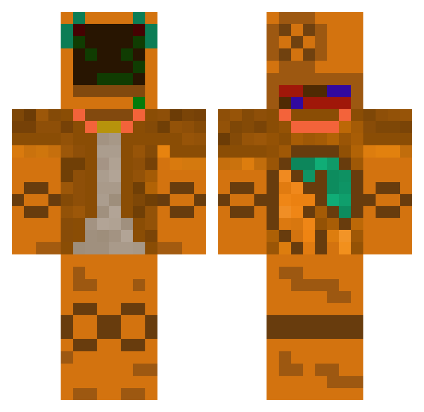 Harryhbw1 Minecraft skin, front and back view