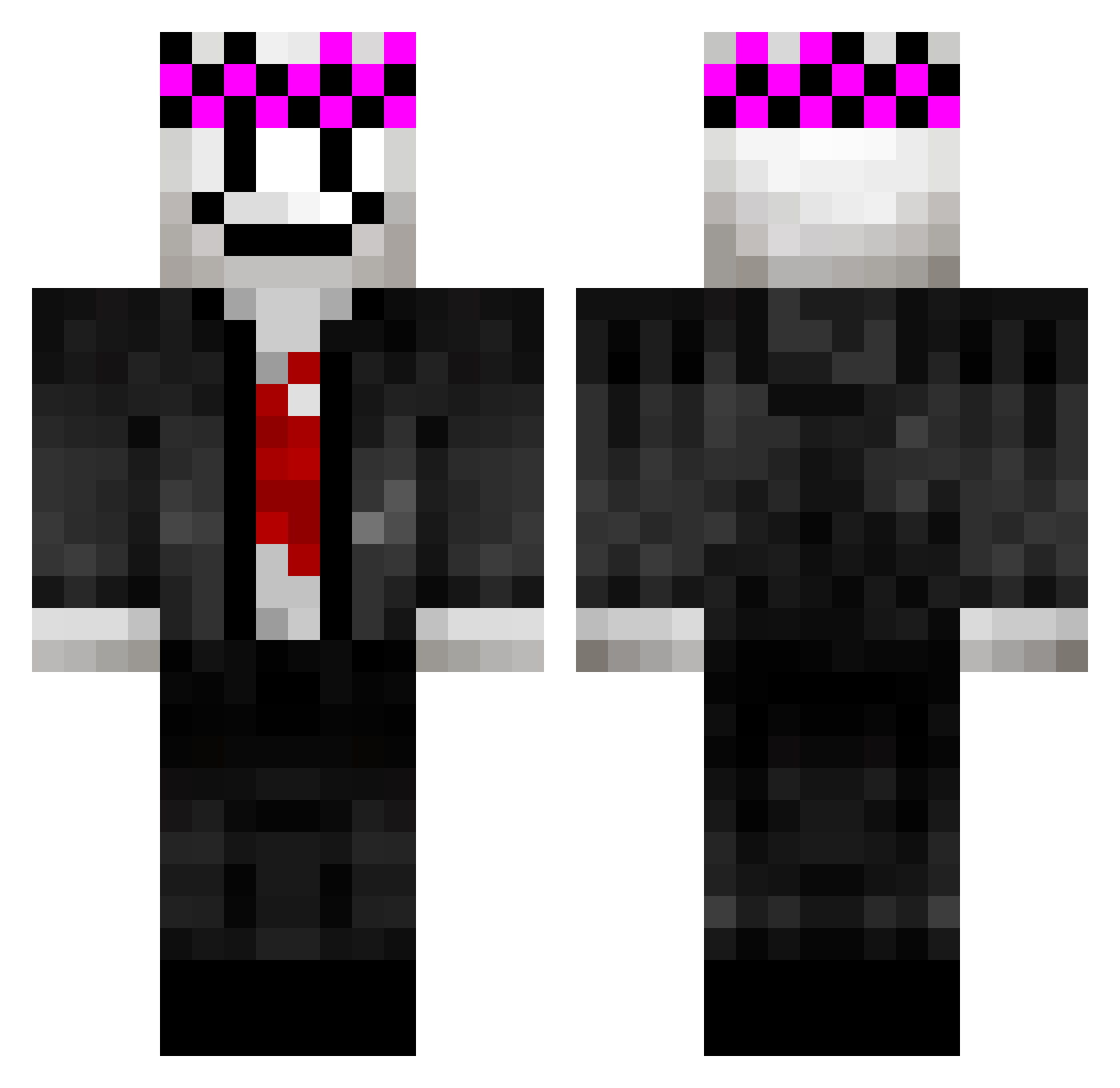 ChlRift Minecraft skin, front and back view