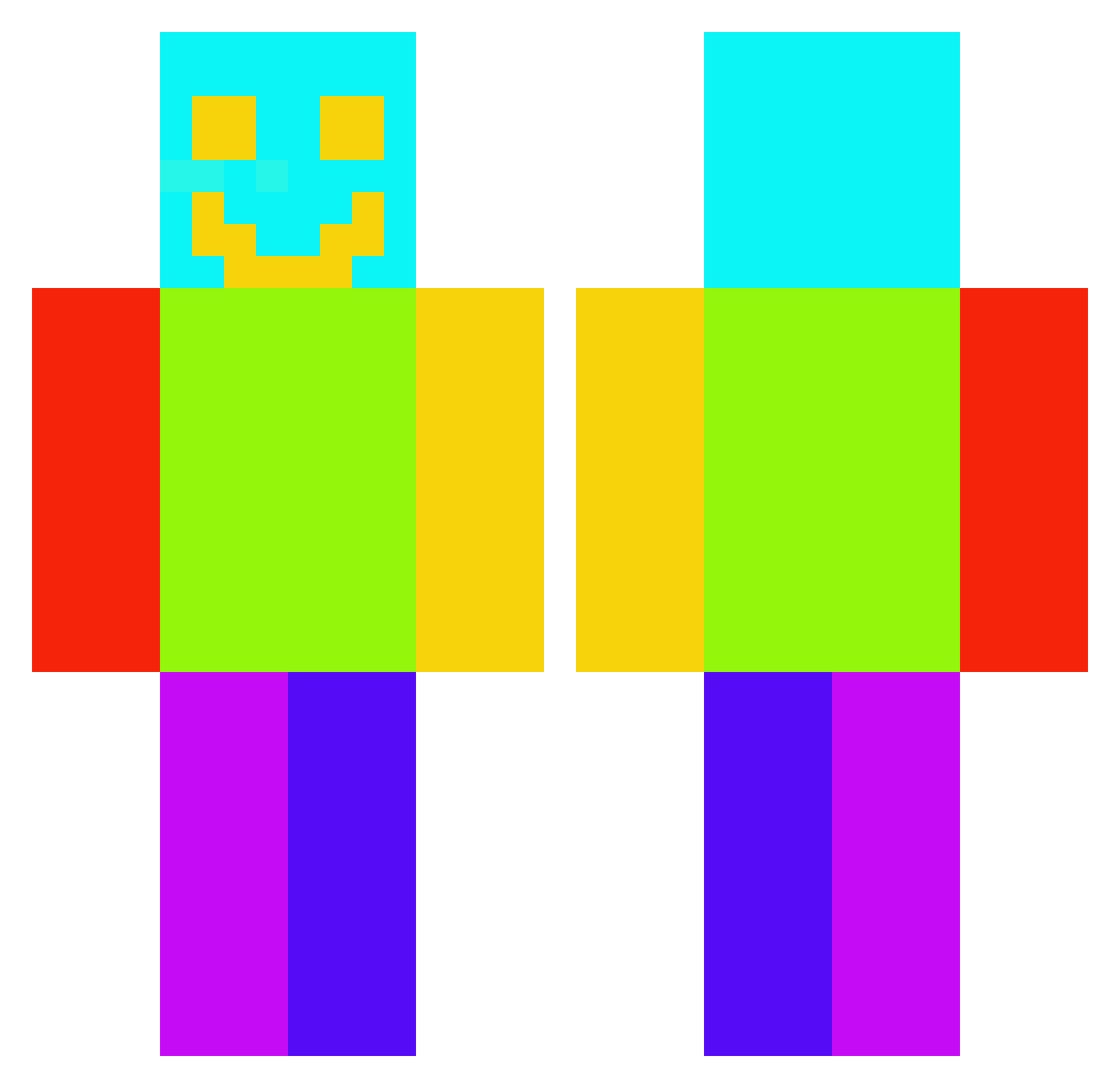 Shoxck_ Minecraft skin, front and back view