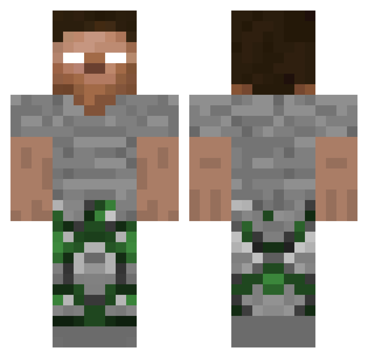 Trugagog Minecraft skin, front and back view