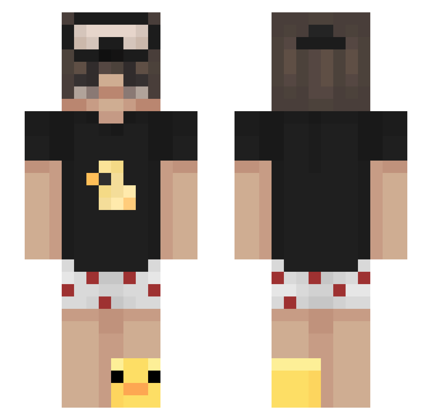 M_Chip Minecraft skin, front and back view