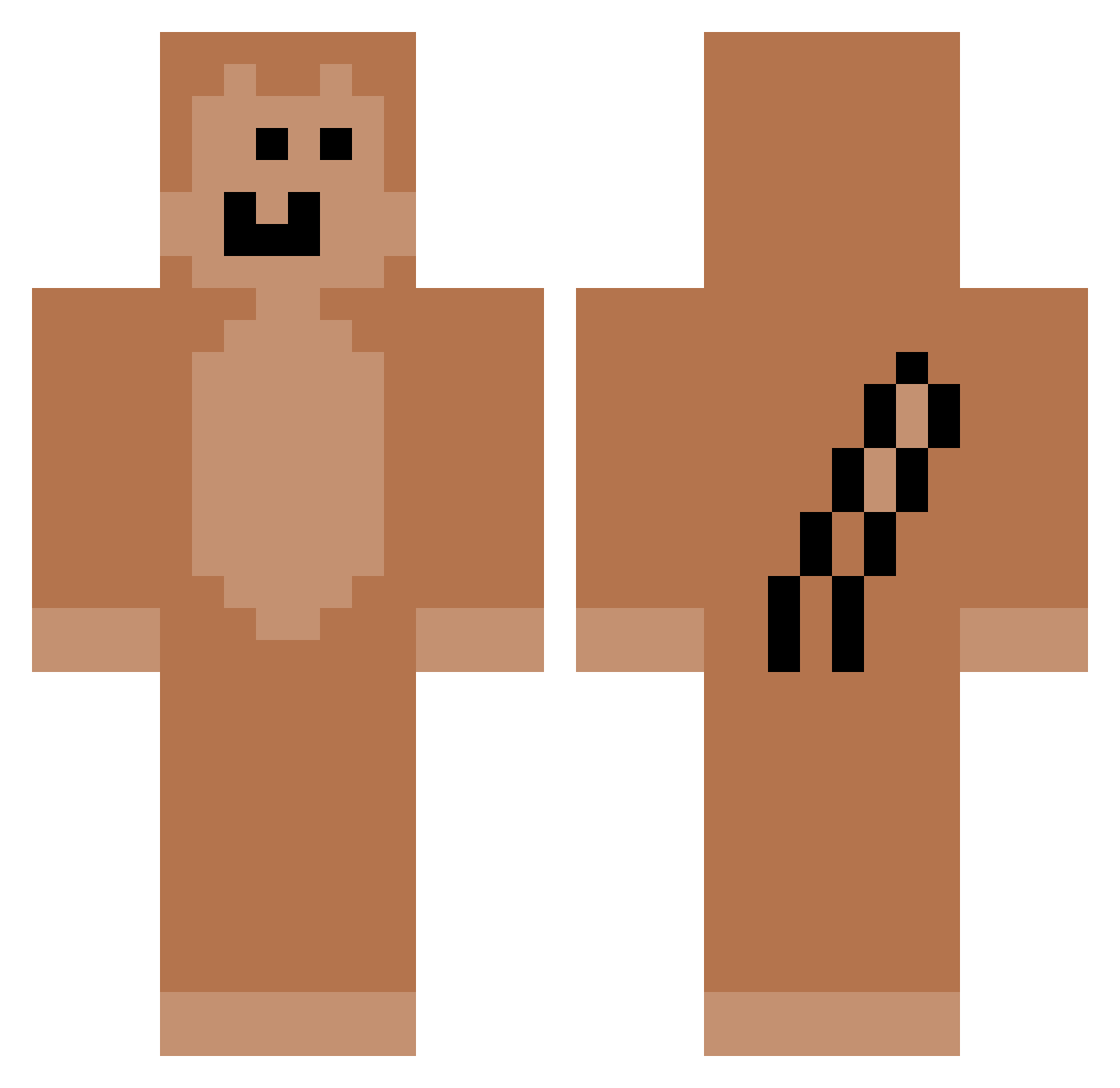Swahh Minecraft skin, front and back view