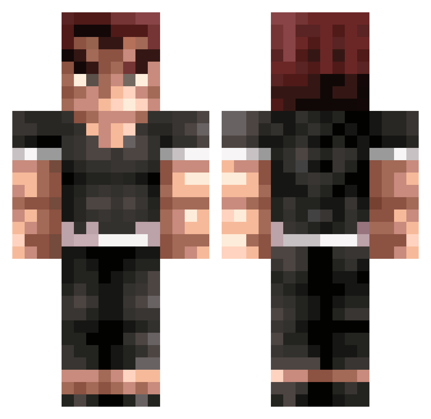 Chrollo Minecraft skin, front and back view