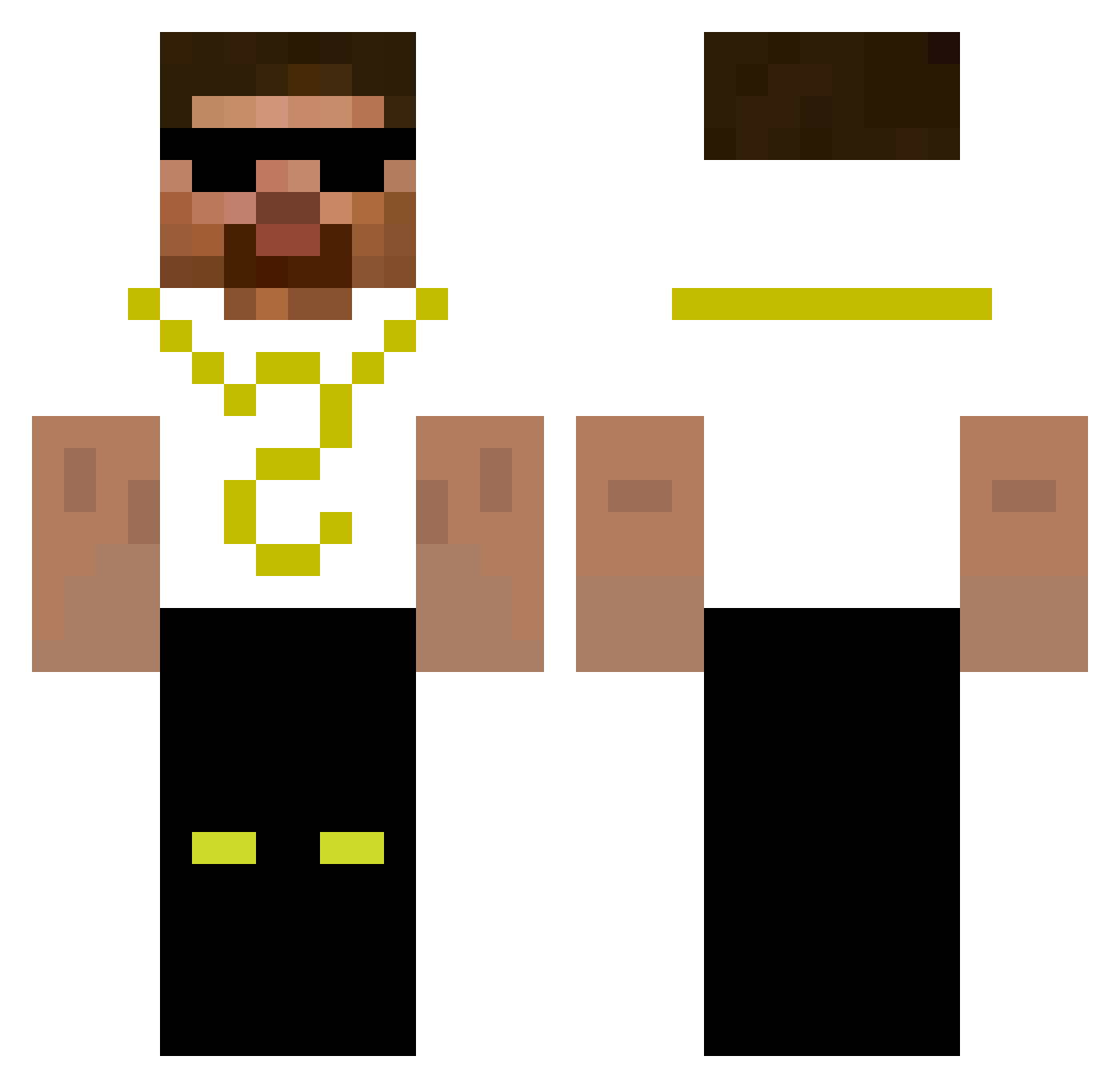 ItsFluxyy Minecraft skin, front and back view