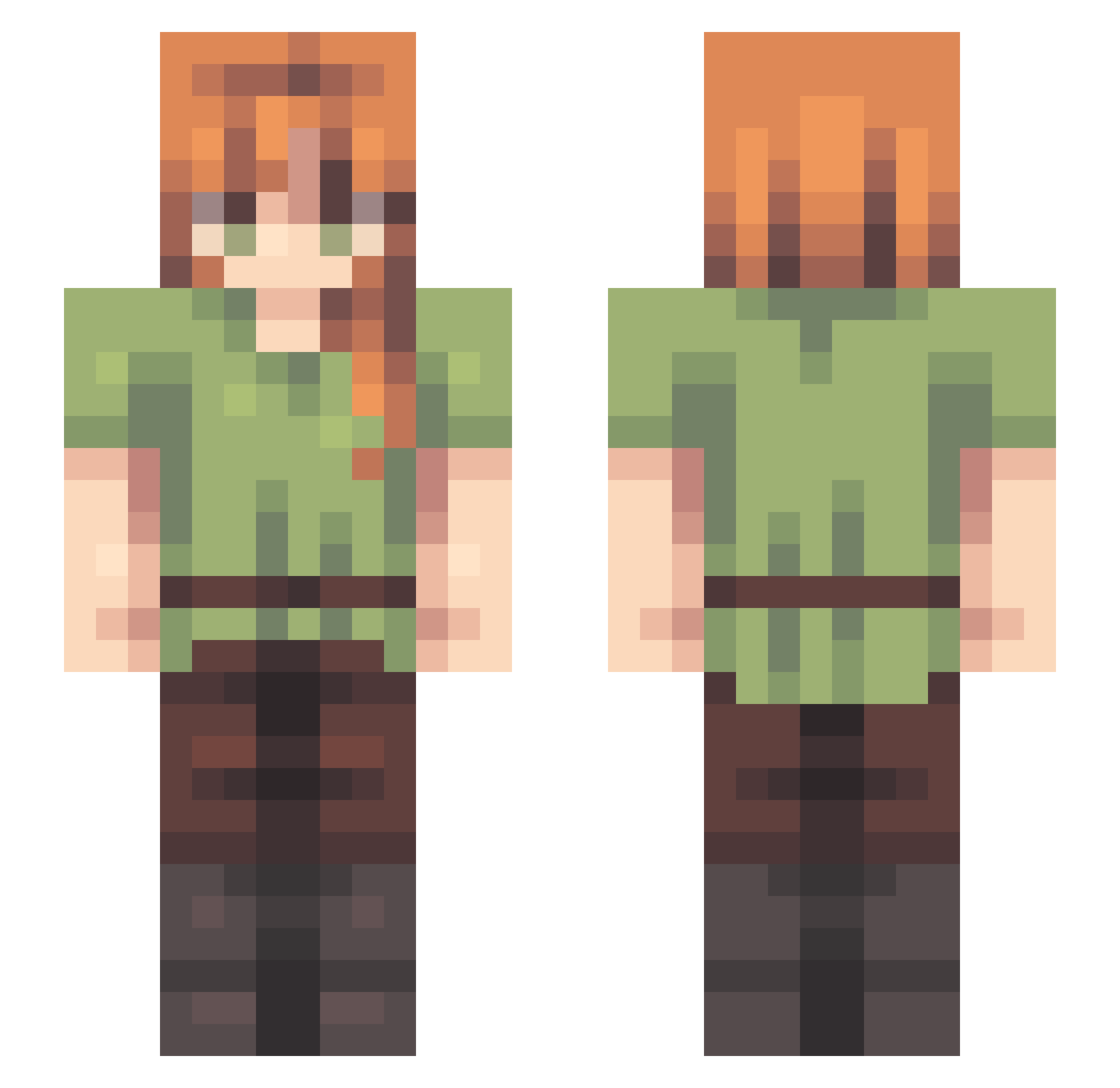 ChouStract Minecraft skin, front and back view