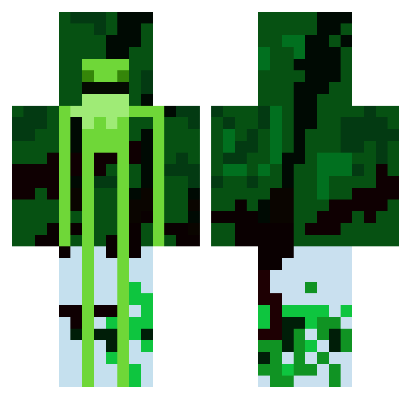 VeryTasteful Minecraft skin, front and back view