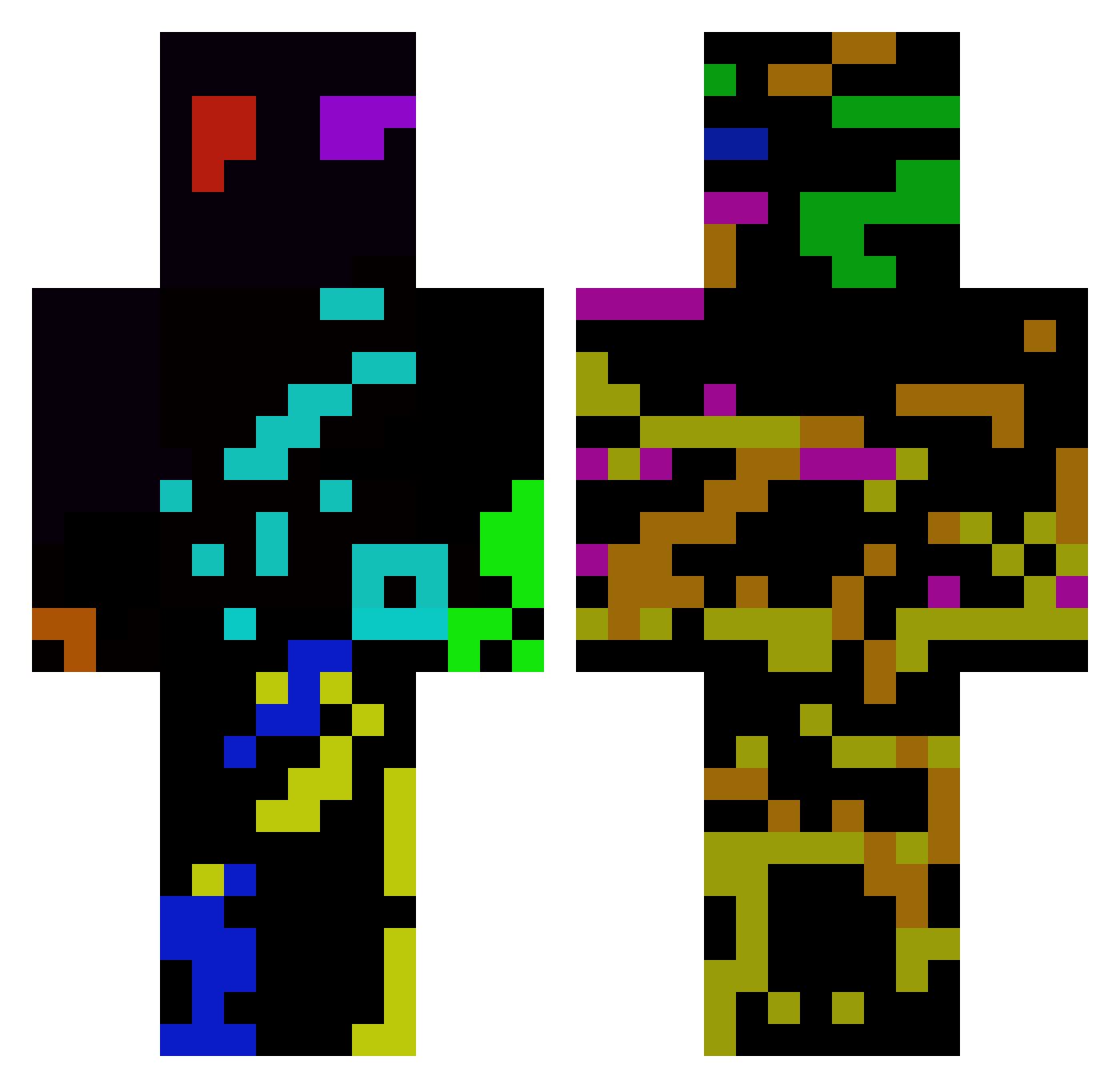 player0125 Minecraft skin, front and back view