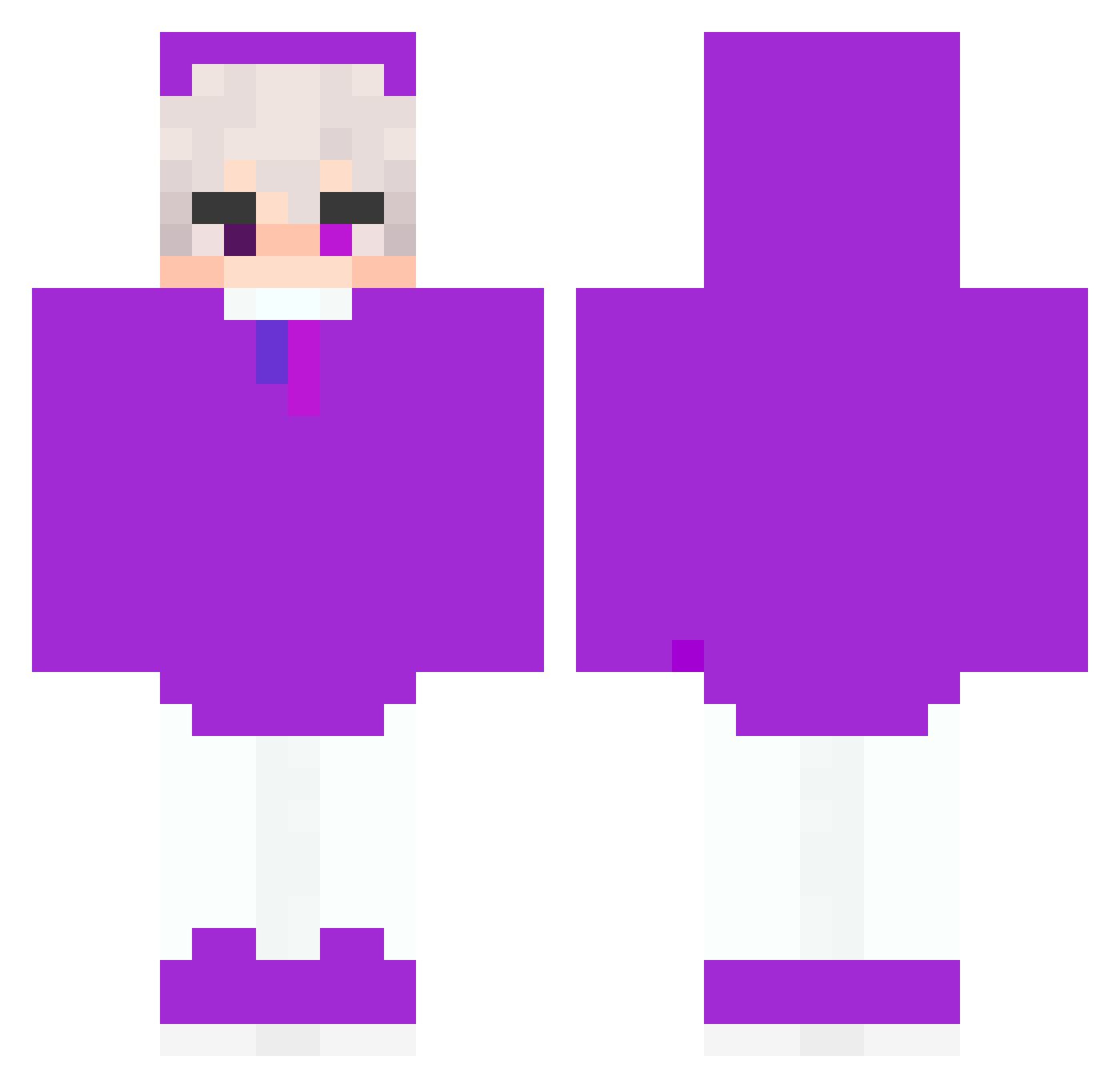 SentixGHG Minecraft skin, front and back view
