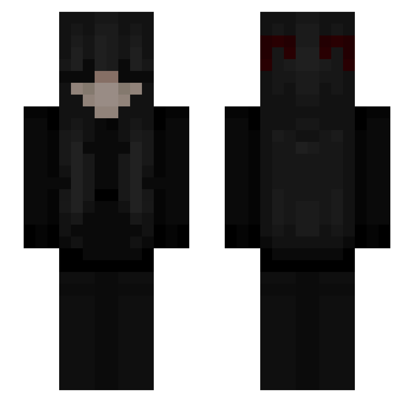 qzer Minecraft skin, front and back view