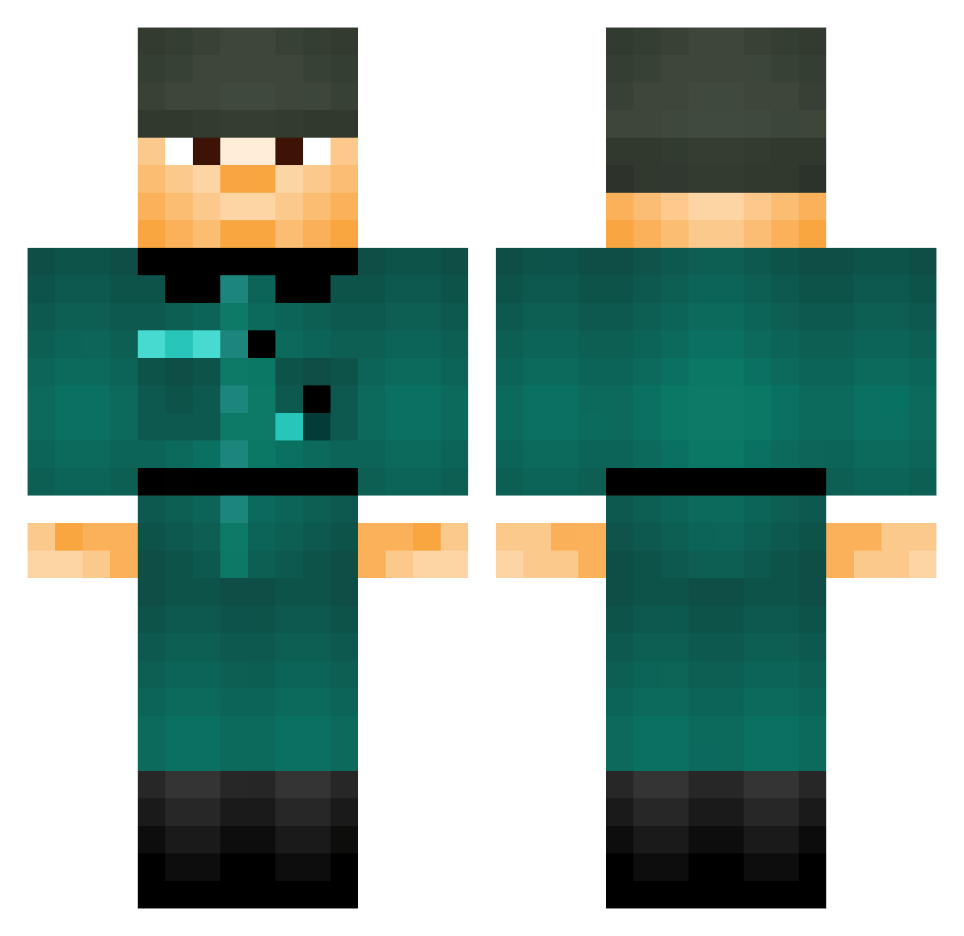 bilbox13 Minecraft skin, front and back view