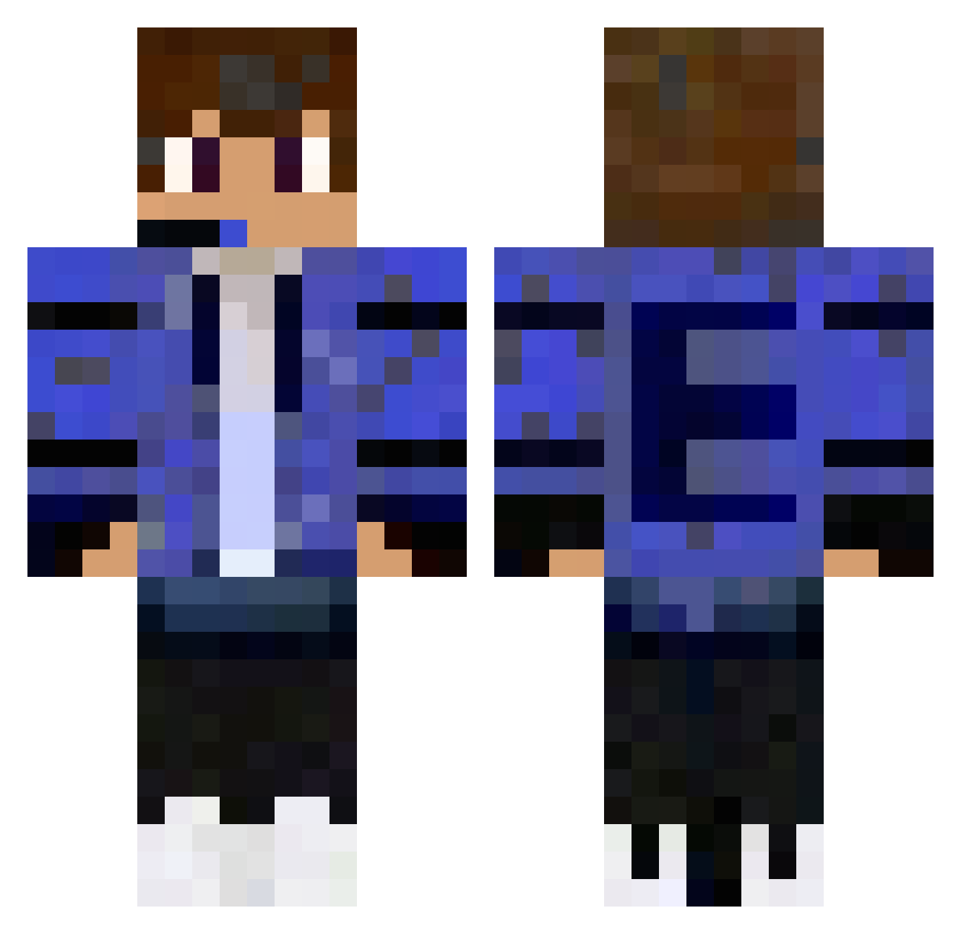 ExpertX8 Minecraft skin, front and back view