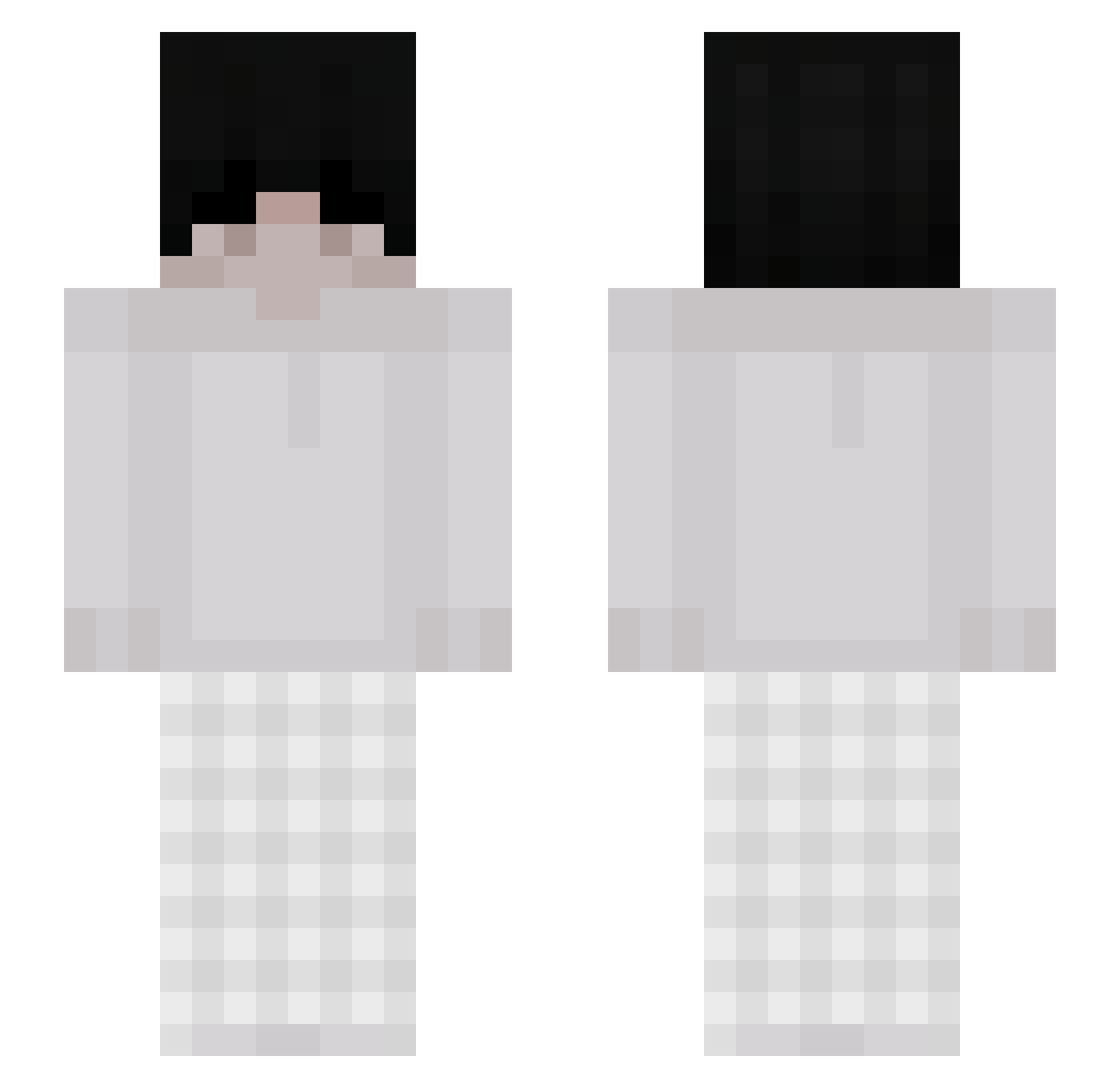 vertett Minecraft skin, front and back view