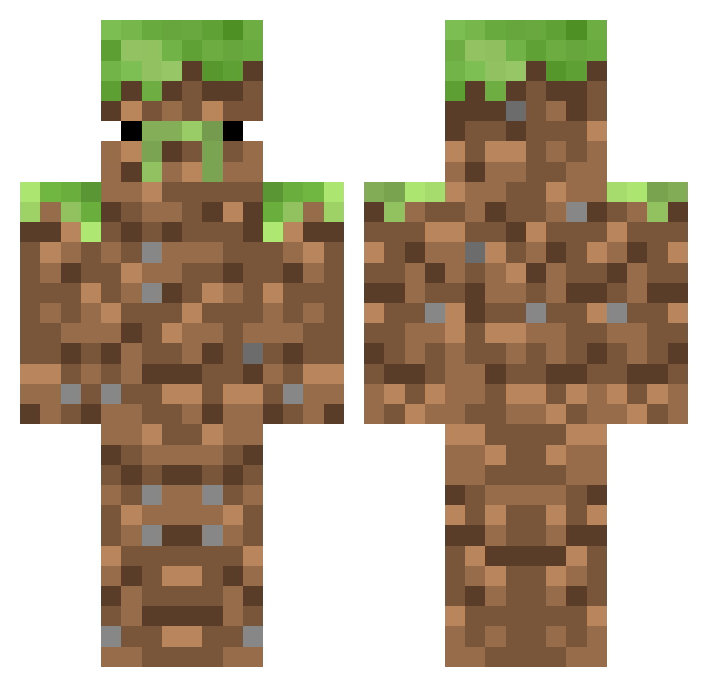 TabooWolf Minecraft skin, front and back view