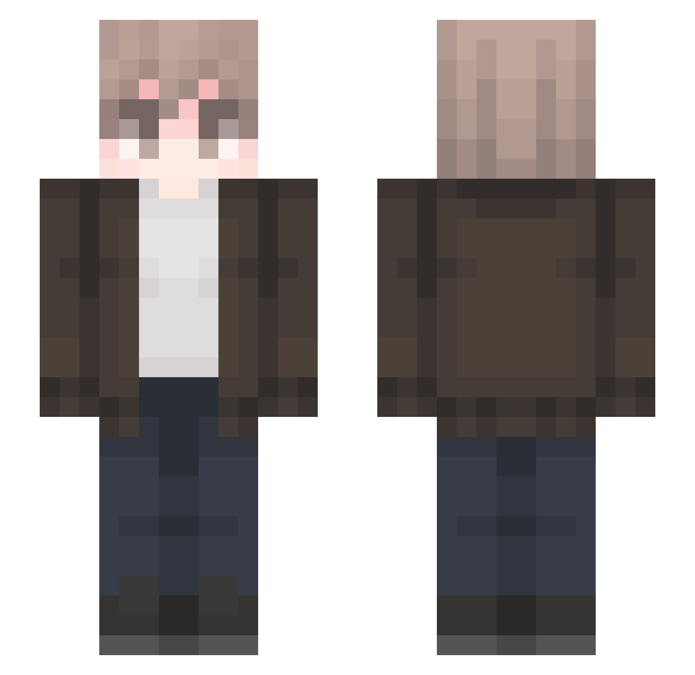 NotDollar Minecraft skin, front and back view