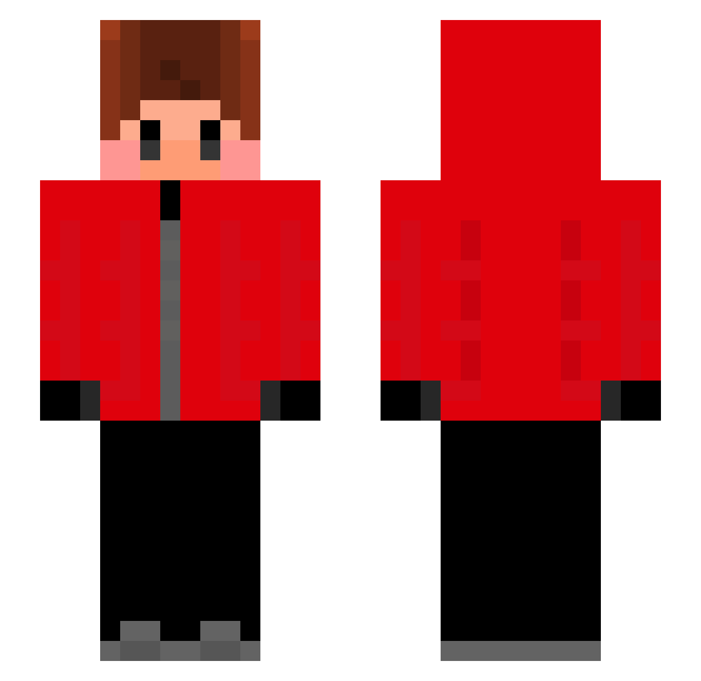 Relowed Minecraft skin, front and back view