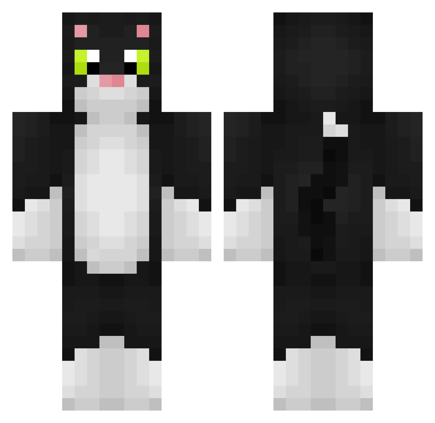 TheMustardCaat Minecraft skin, front and back view