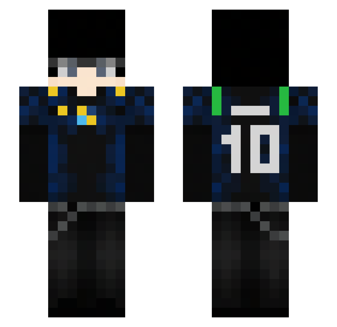 ao66n Minecraft skin, front and back view