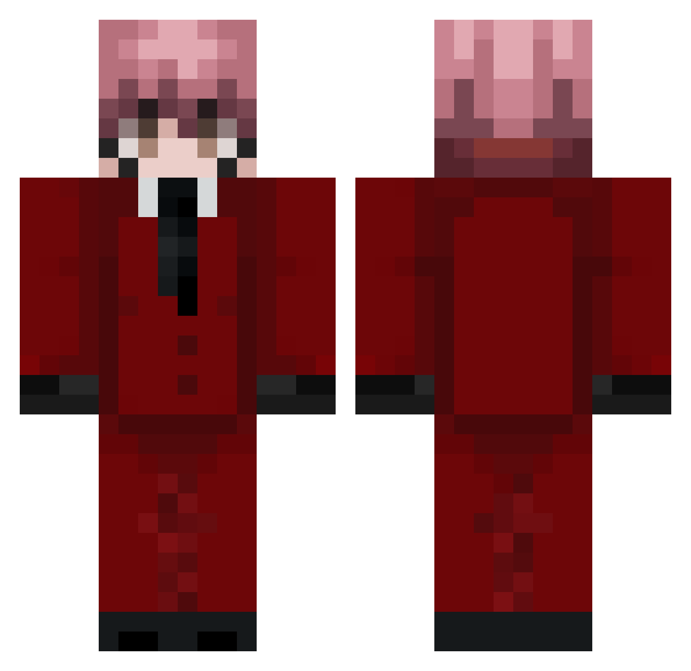 aronpaiky Minecraft skin, front and back view