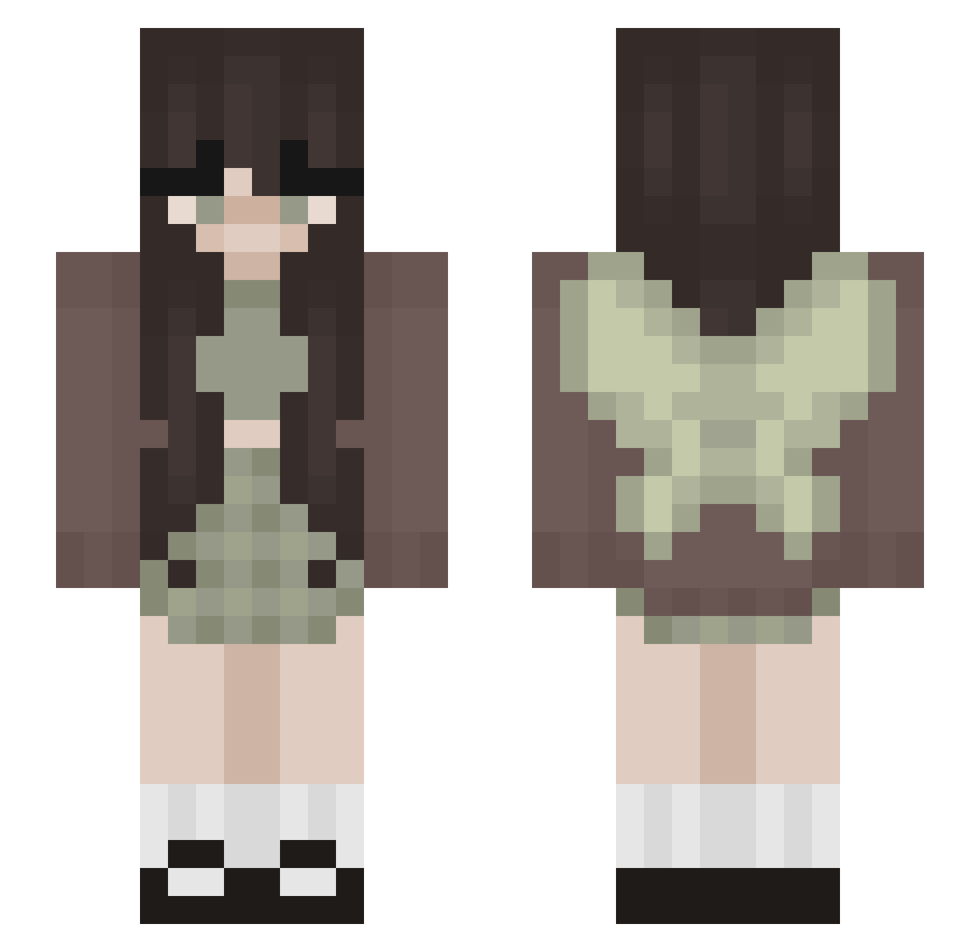 qtxshy Minecraft skin, front and back view
