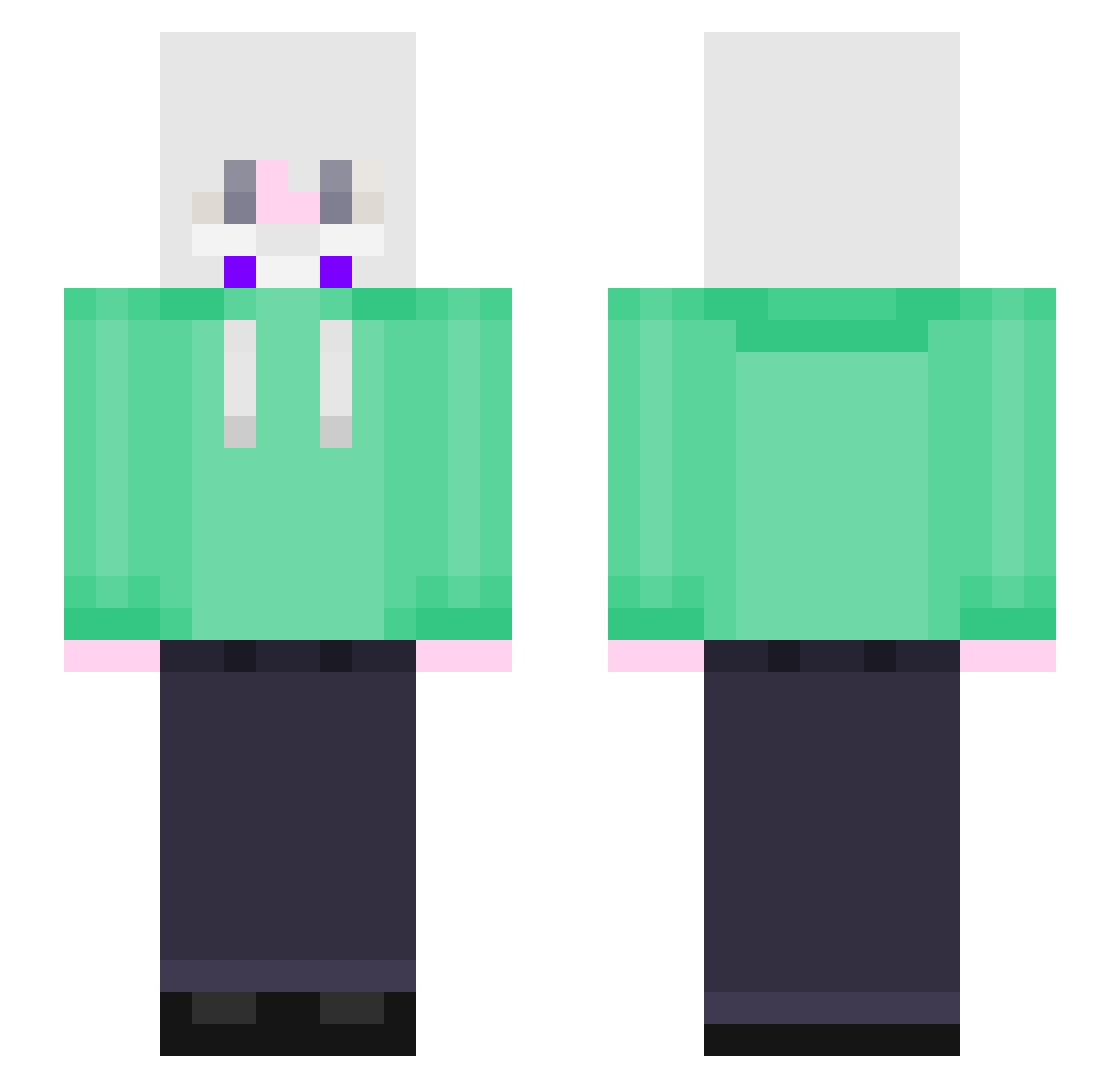 LoranEight Minecraft skin, front and back view