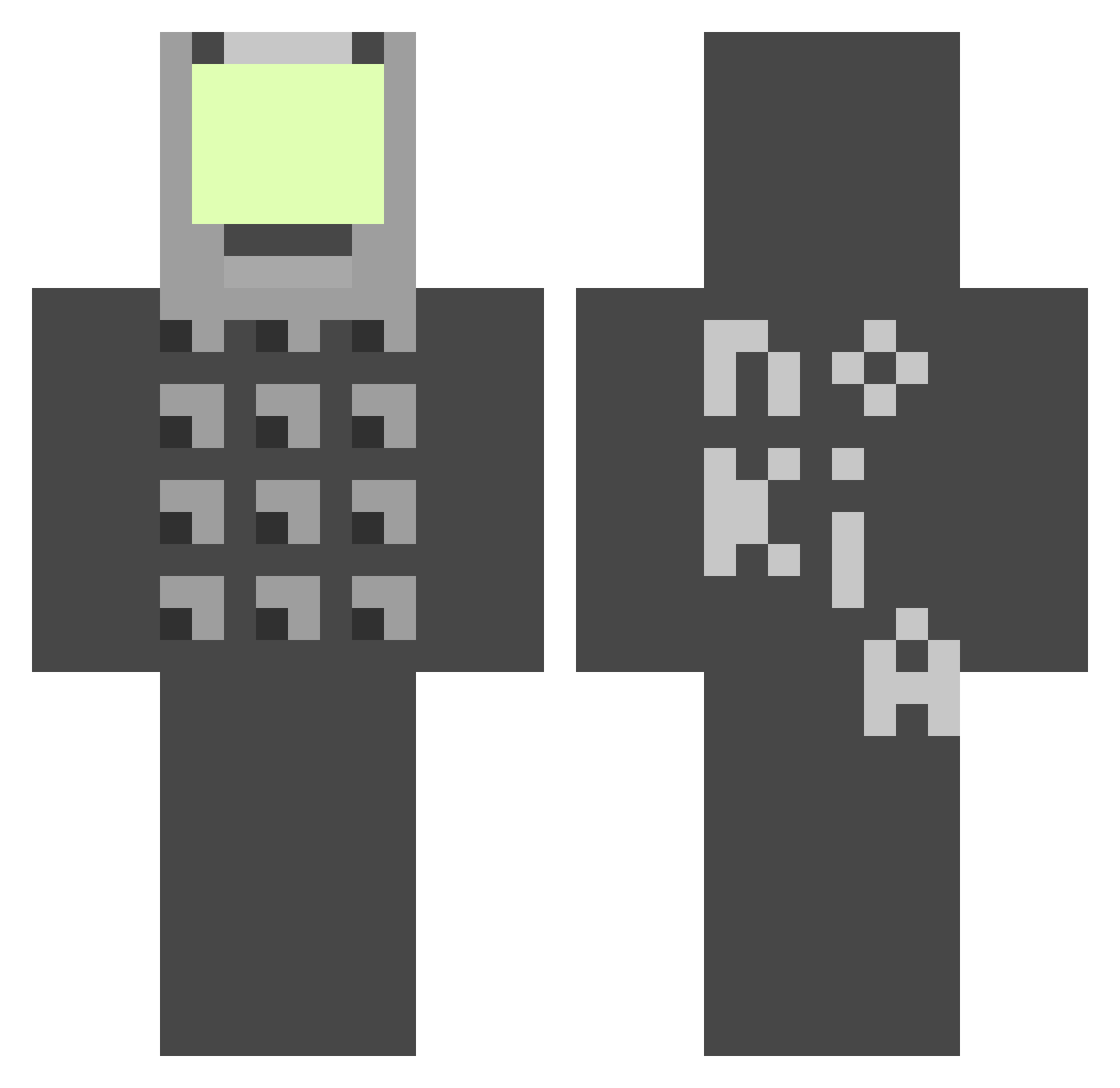 sammurz Minecraft skin, front and back view