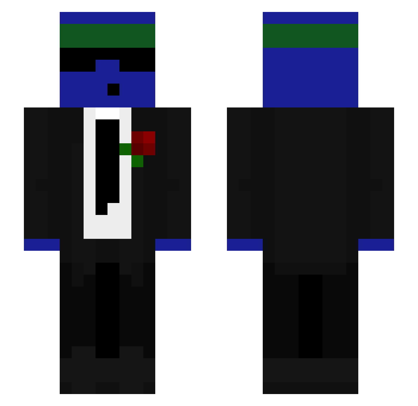 zAstraXD Minecraft skin, front and back view