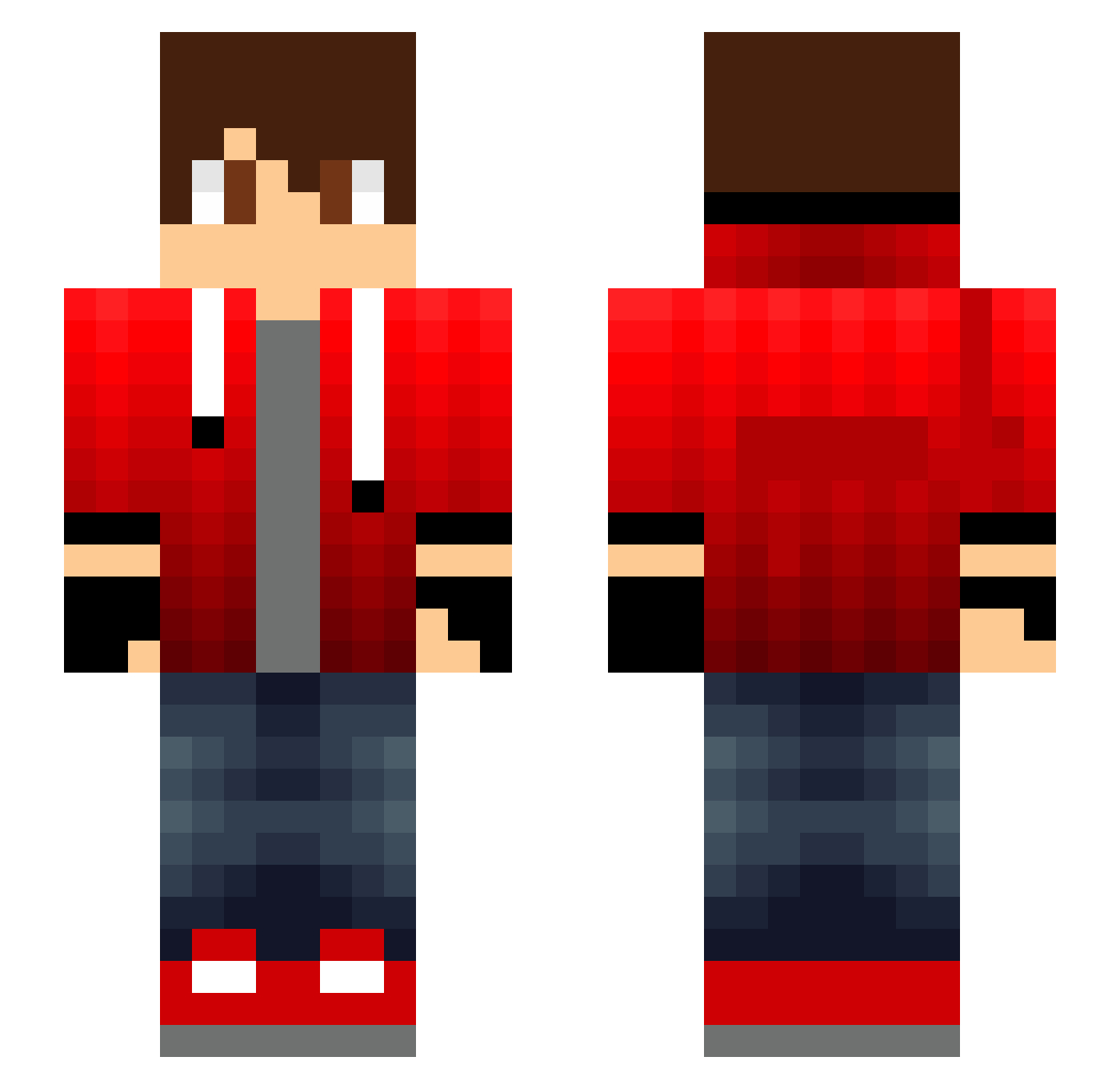 7maxy Minecraft skin, front and back view