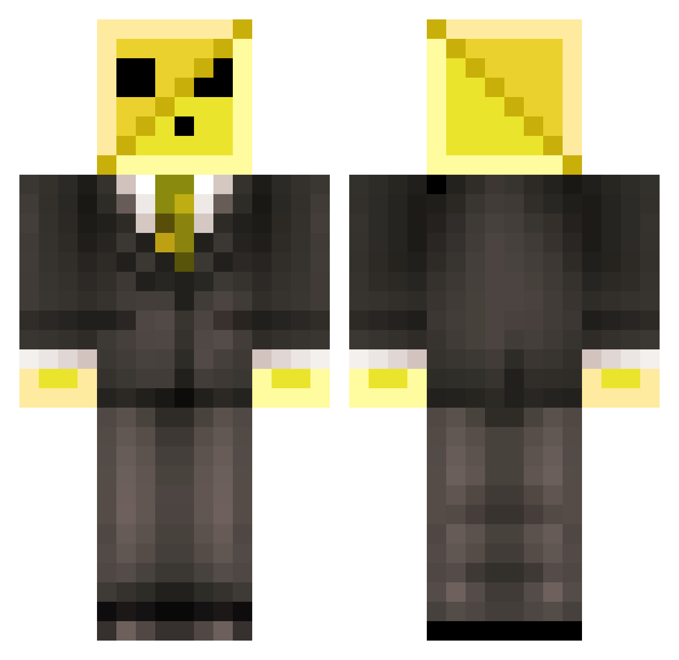 Goldmagma Minecraft skin, front and back view