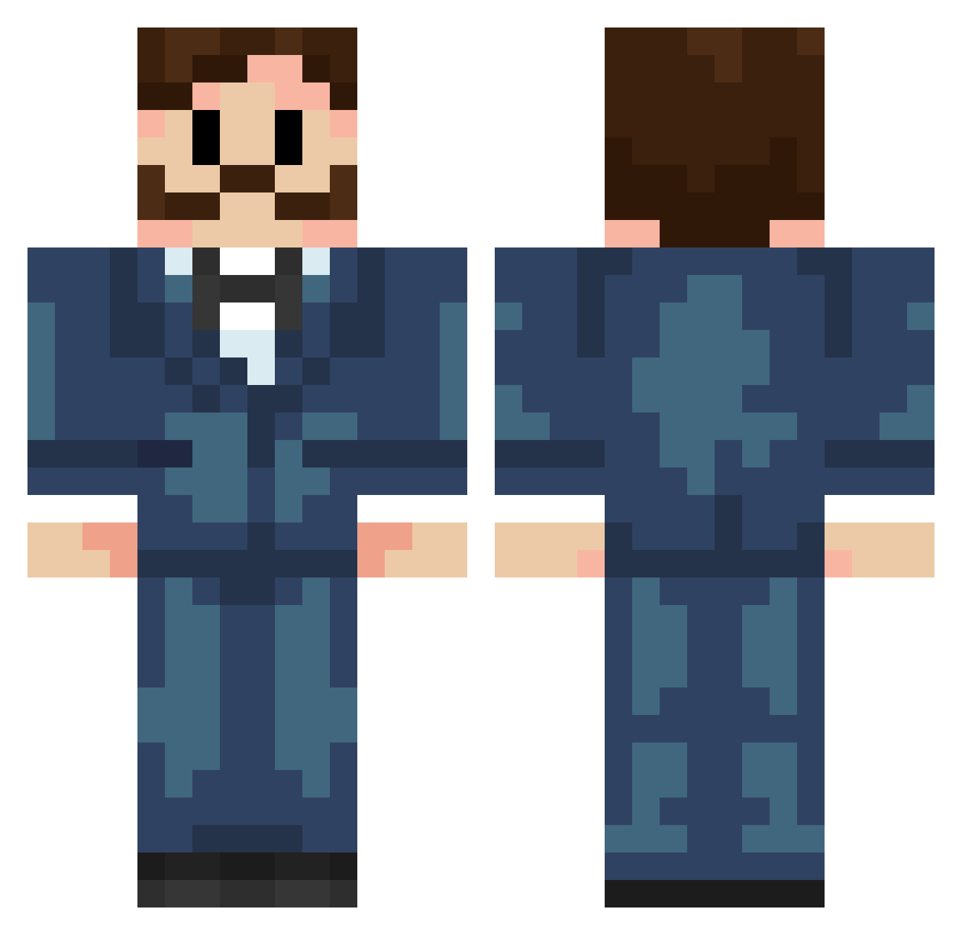 BulletZ4bby Minecraft skin, front and back view